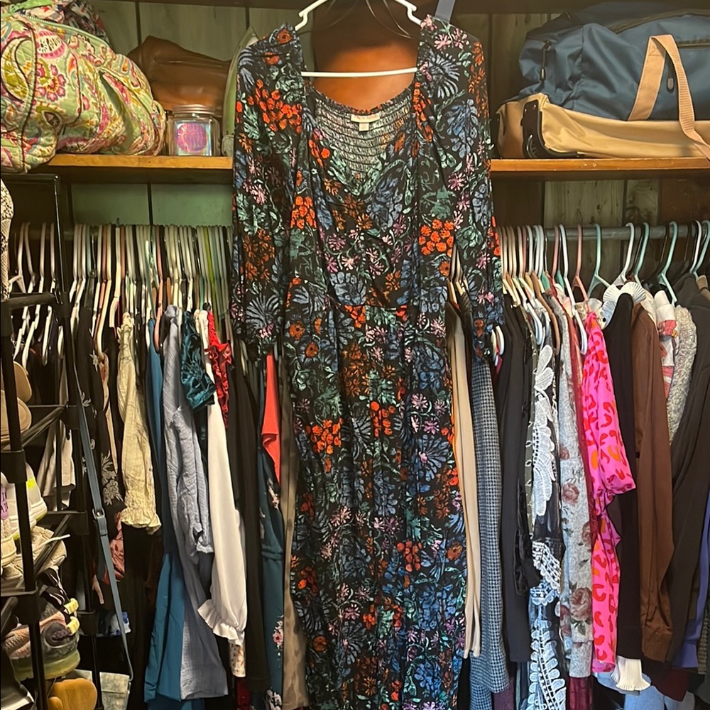 Knox Rose Blue Bishop Sleeve V-Neck romper